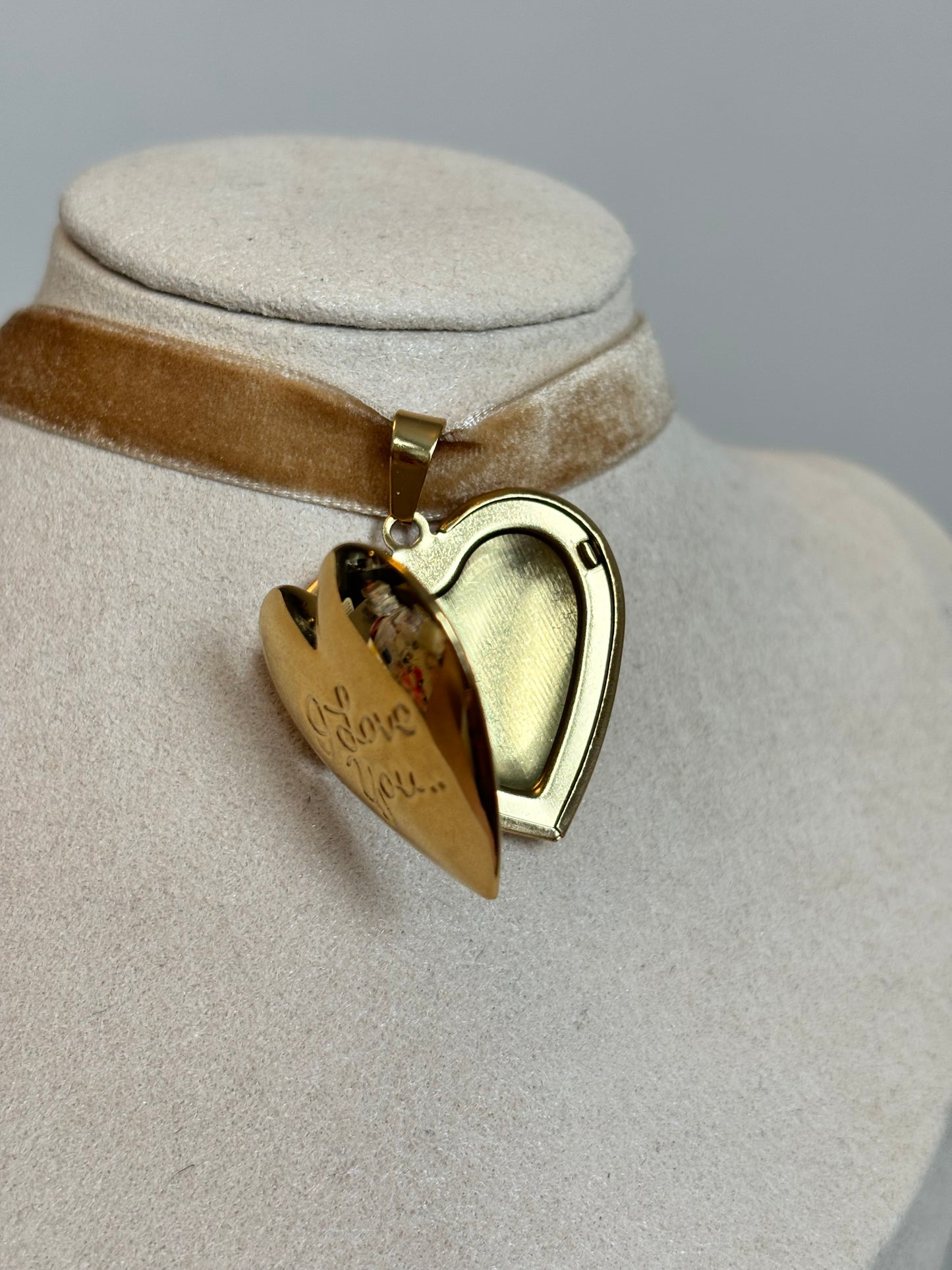 I Love You Gold Locket Necklace