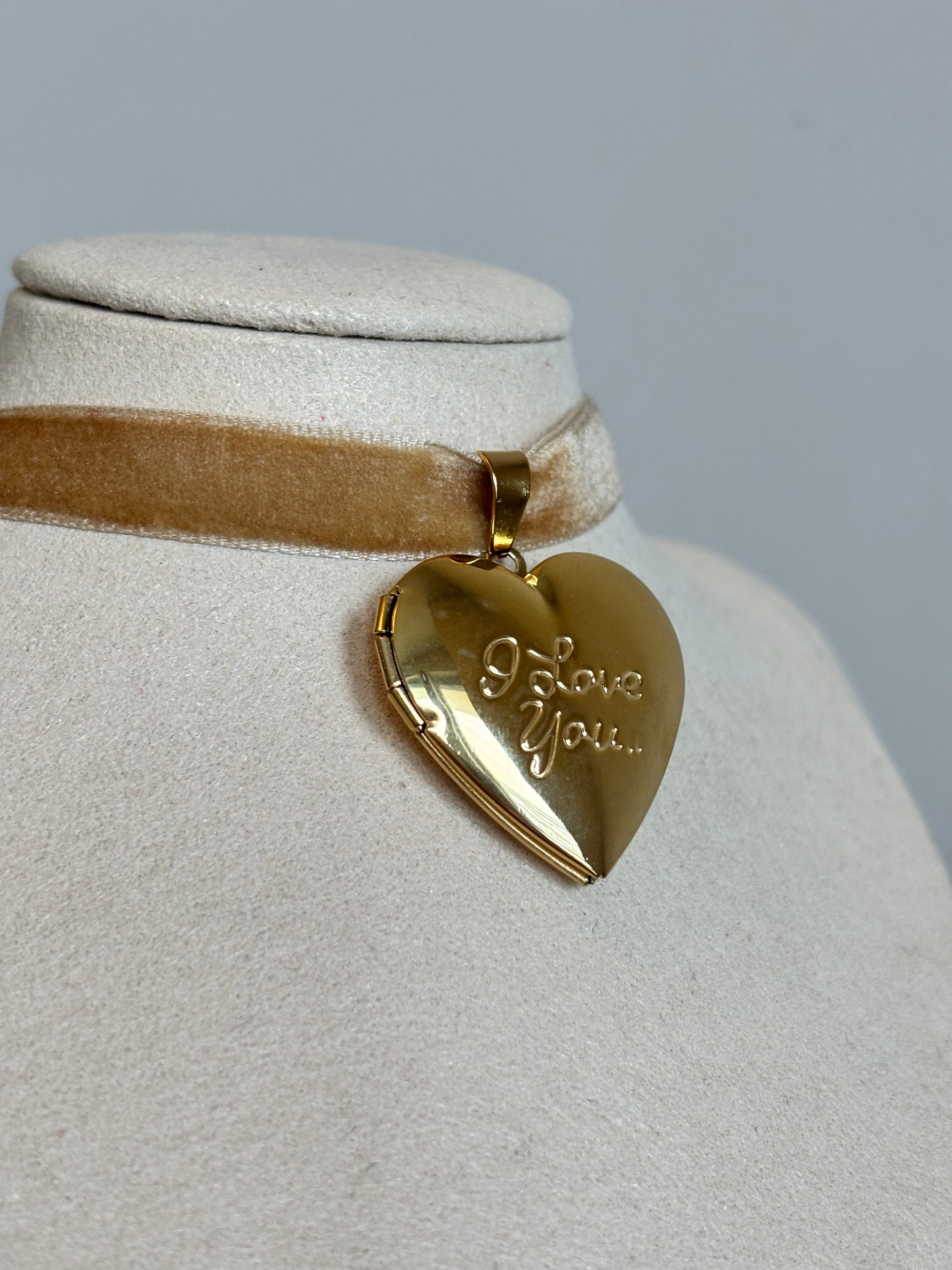 I Love You Gold Locket Necklace