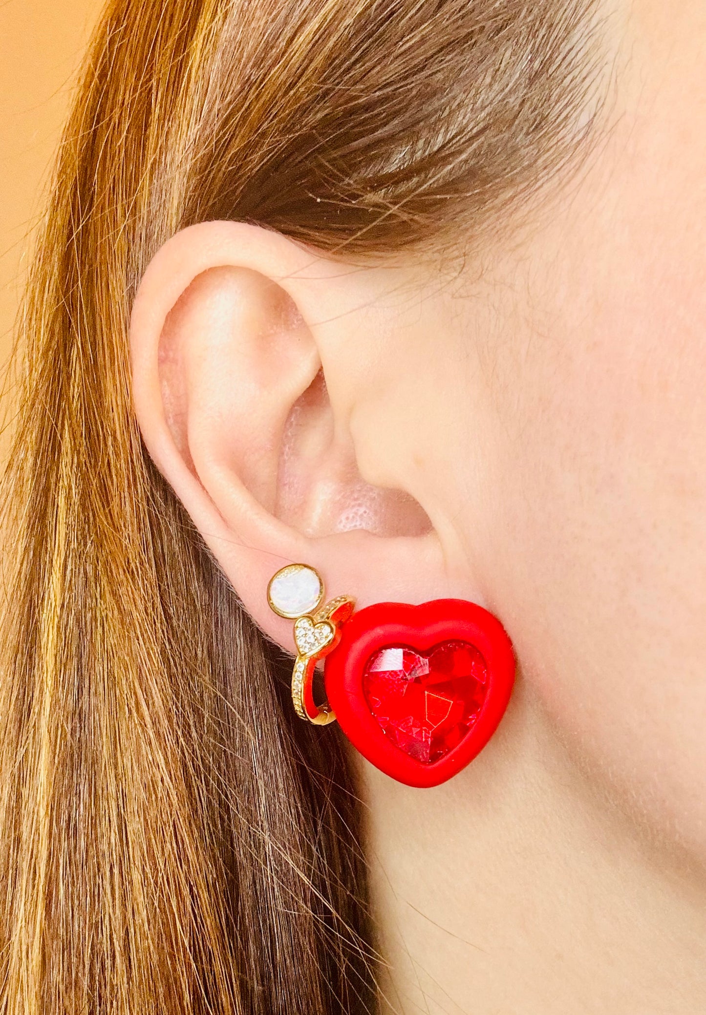 Small Heart Crystal Earrigns