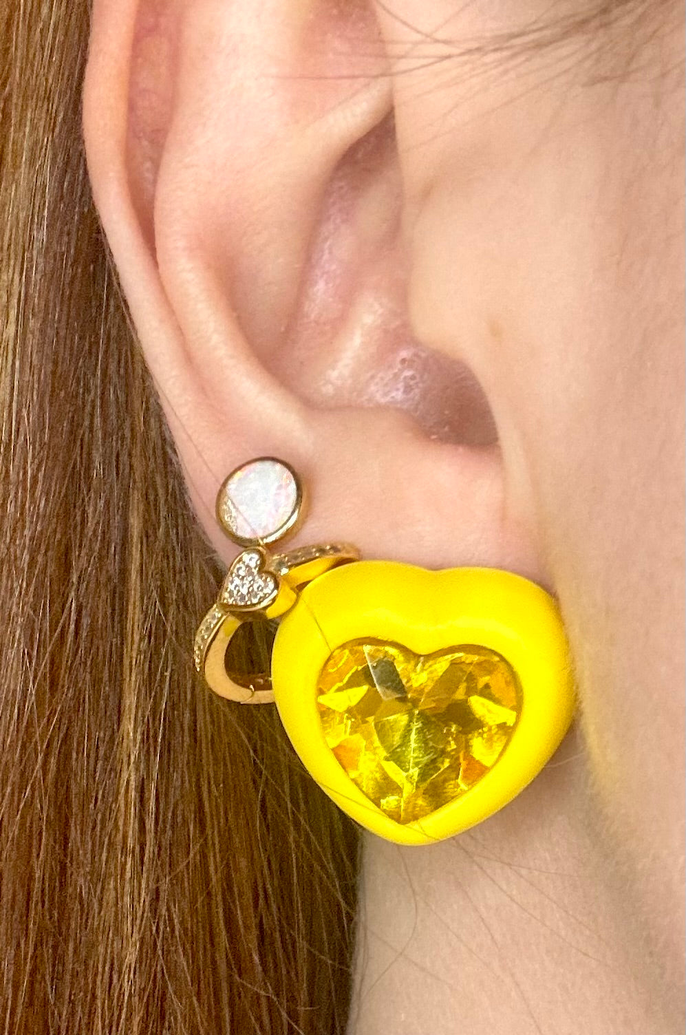 Small Heart Crystal Earrigns