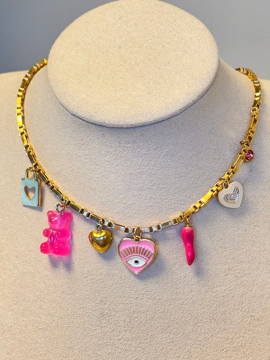 Fuchsia Charms Necklace