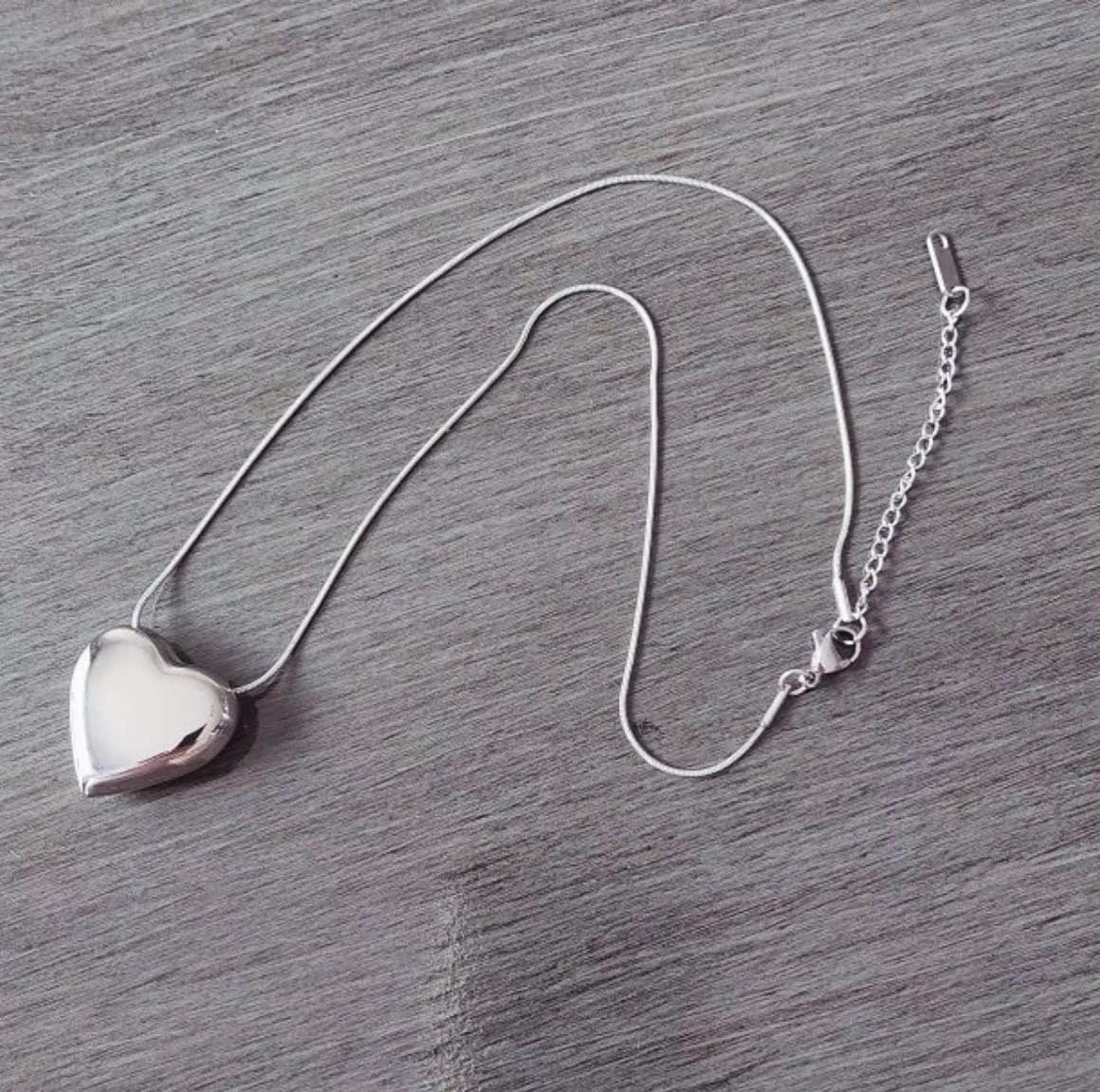 Chunky Silver Hearth Necklace