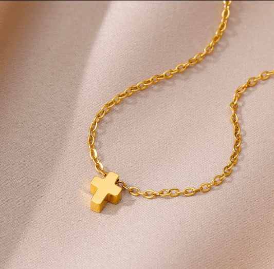 Minimalist Gold Cross Necklace